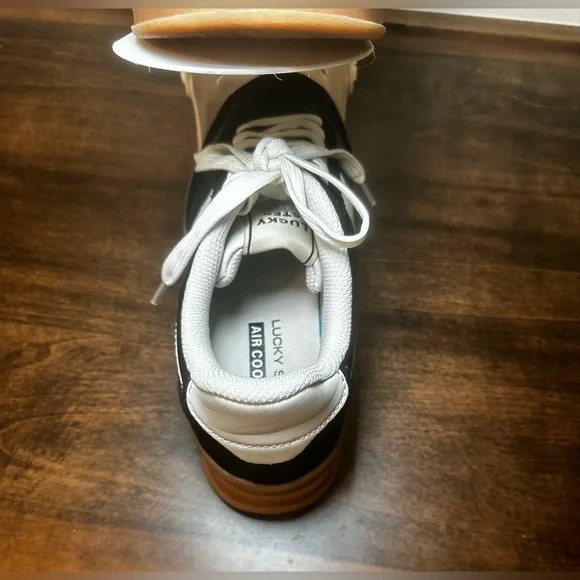 Luck Step Black and White Women's Platform Sneakers - Picture 7 of 10